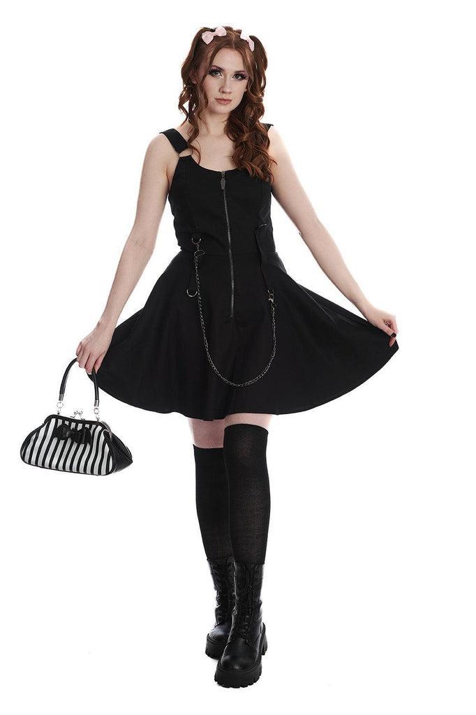 Blair Chain Details Dress-Banned-Dark Fashion Clothing