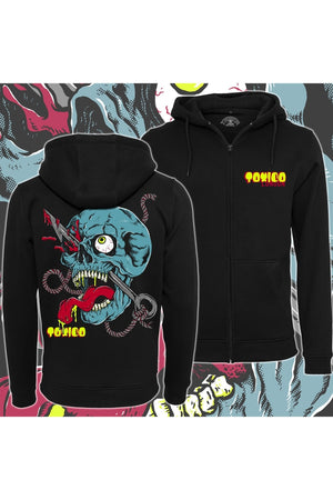 Blood Skull Ziphood-Toxico-Dark Fashion Clothing