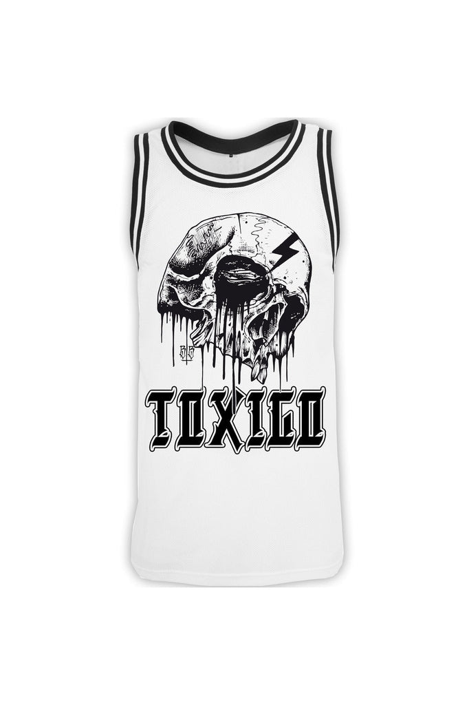 Bolt Skull Mesh Tank-Toxico-Dark Fashion Clothing
