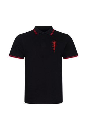 Bolt Skull Polo Shirt-Toxico-Dark Fashion Clothing