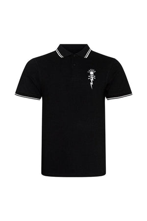 Bolt Skull Polo Shirt-Toxico-Dark Fashion Clothing