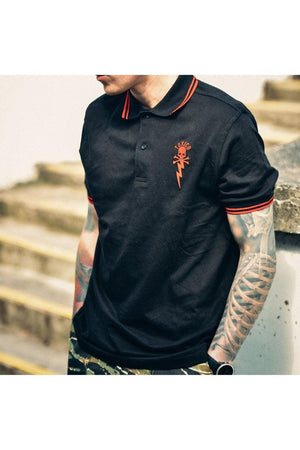 Bolt Skull Polo Shirt-Toxico-Dark Fashion Clothing