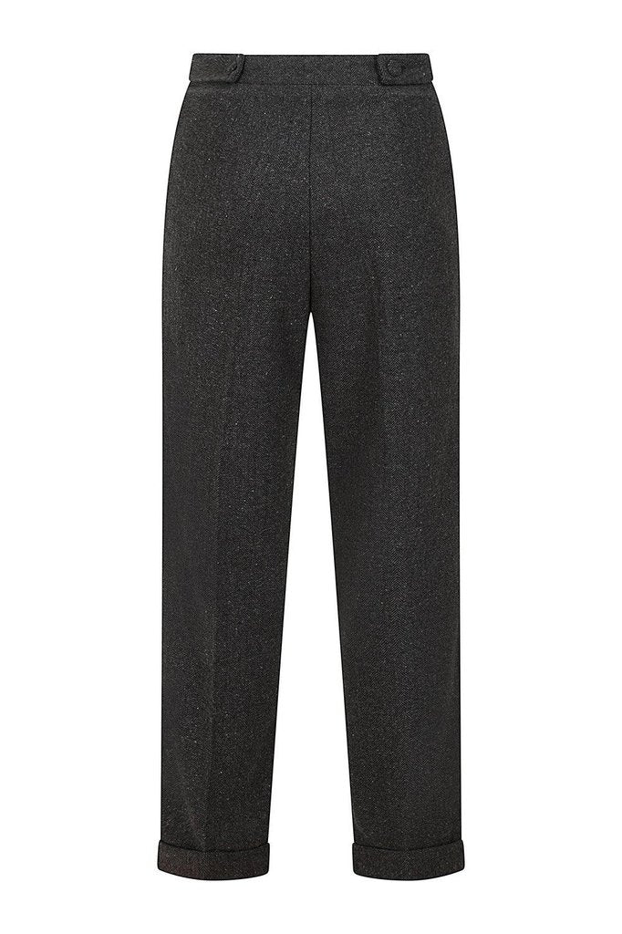 Banned Button Side Trousers - Dark Fashion Clothing