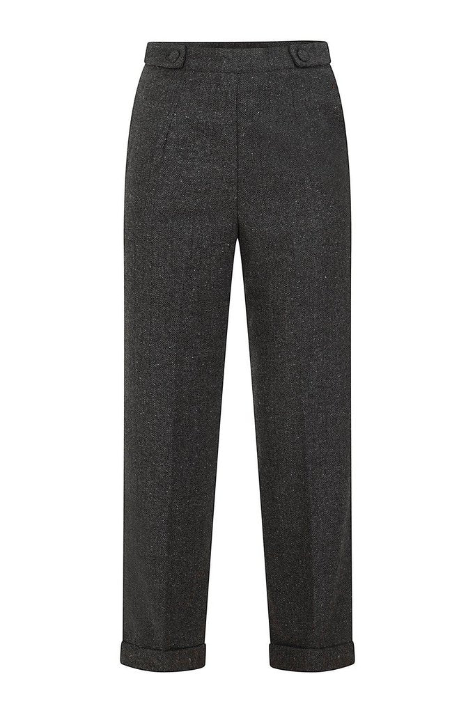 Banned Button Side Trousers - Dark Fashion Clothing