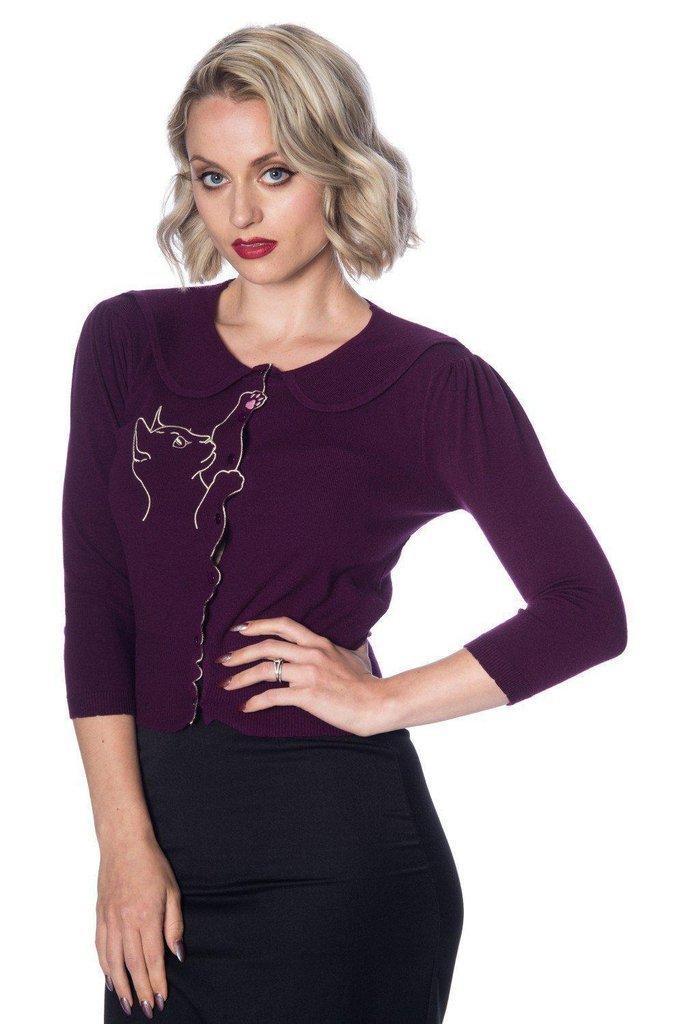 Cat Scallop Collar Cardi-Banned-Dark Fashion Clothing