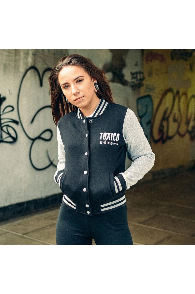 Cat Skull College Jacket-Toxico-Dark Fashion Clothing