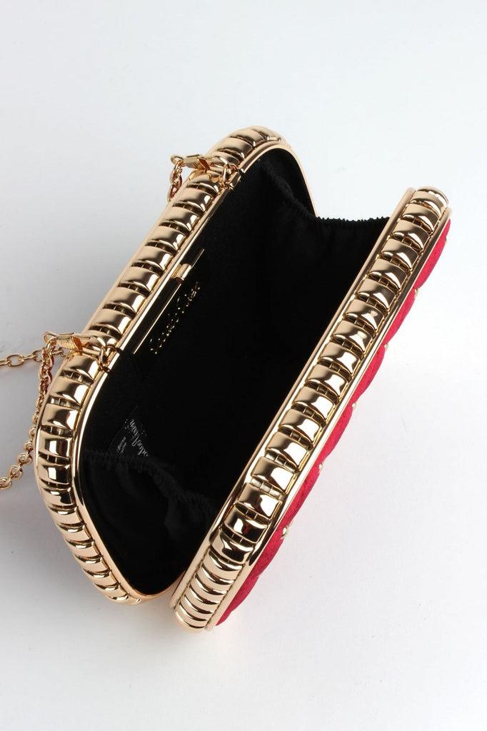 Catherine Velvet & Studded Elegant Evening Bag-Voodoo Vixen-Dark Fashion Clothing