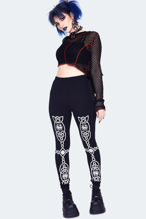 Celtic Knots Print Leggings-Jawbreaker-Dark Fashion Clothing