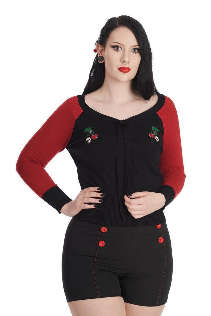 Cherry Clash Jumper-Banned-Dark Fashion Clothing