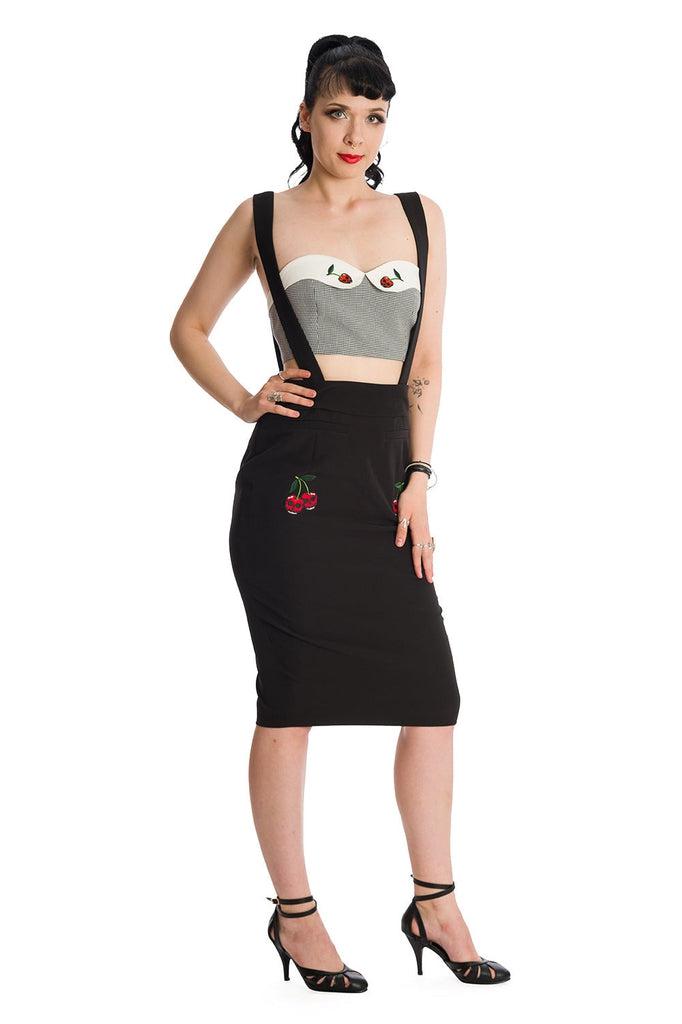 Cherry Jane Pencil Skirt-Banned-Dark Fashion Clothing
