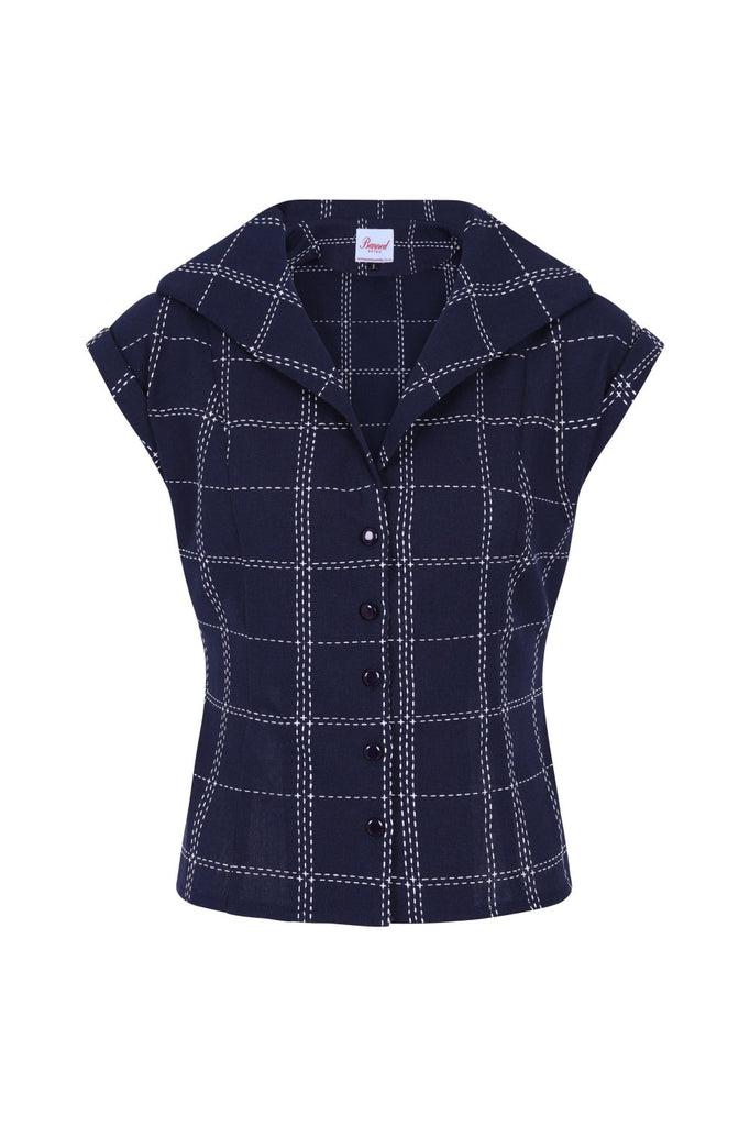 Chill Checks Blouse-Banned-Dark Fashion Clothing