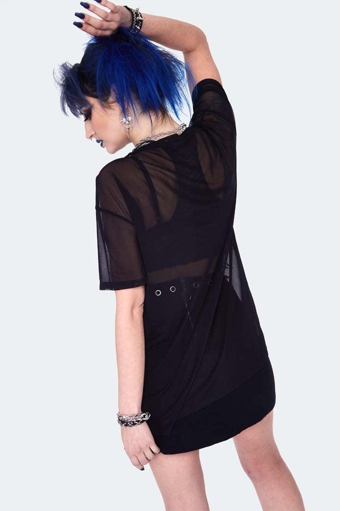 Coming For You Longline Mesh Top-Jawbreaker-Dark Fashion Clothing