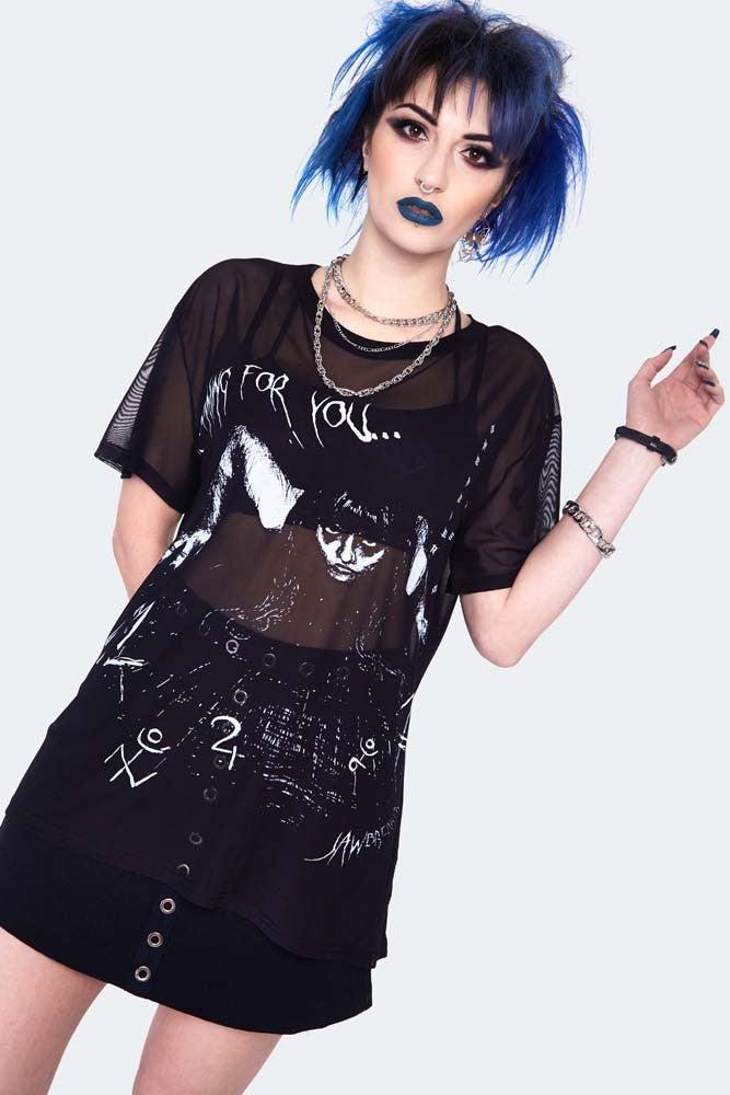 Coming For You Longline Mesh Top-Jawbreaker-Dark Fashion Clothing