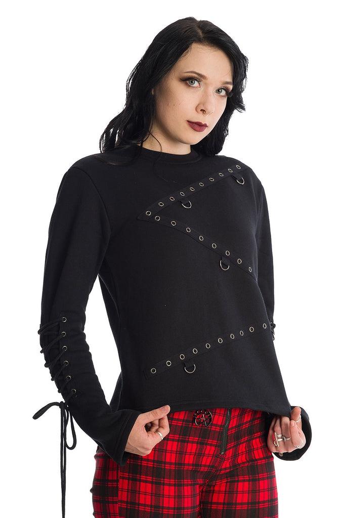Coretha Sweater-Banned-Dark Fashion Clothing