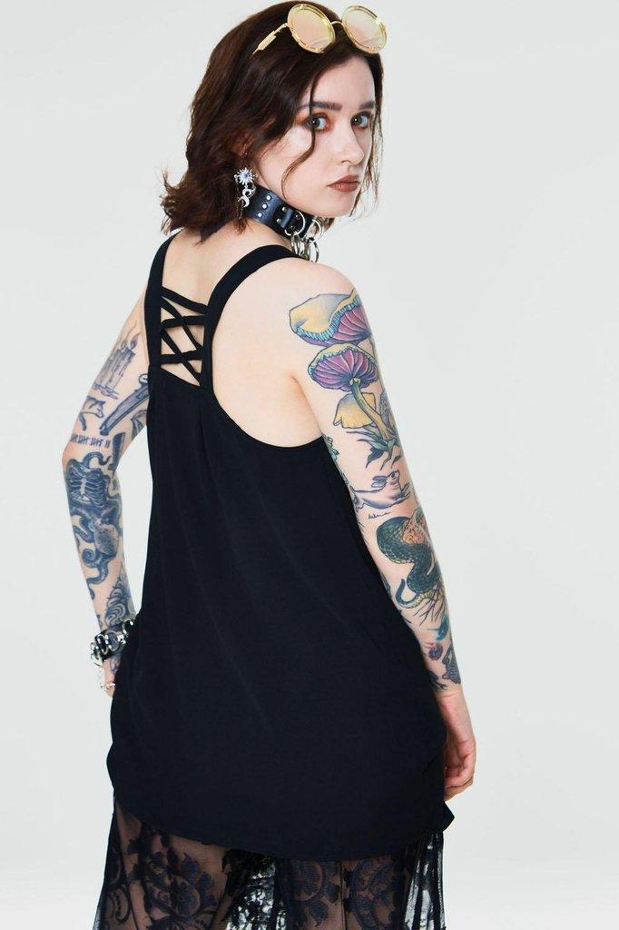 Crepe Fashion Top-Jawbreaker-Dark Fashion Clothing