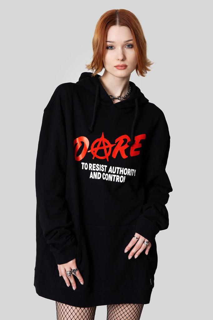Dare - Oversize Hooded Sweat - Unisex-Long Clothing-Dark Fashion Clothing