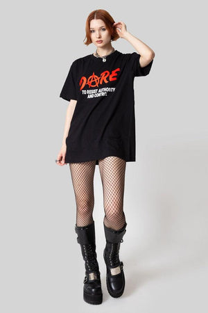 Dare T-shirt - Unisex-Long Clothing-Dark Fashion Clothing