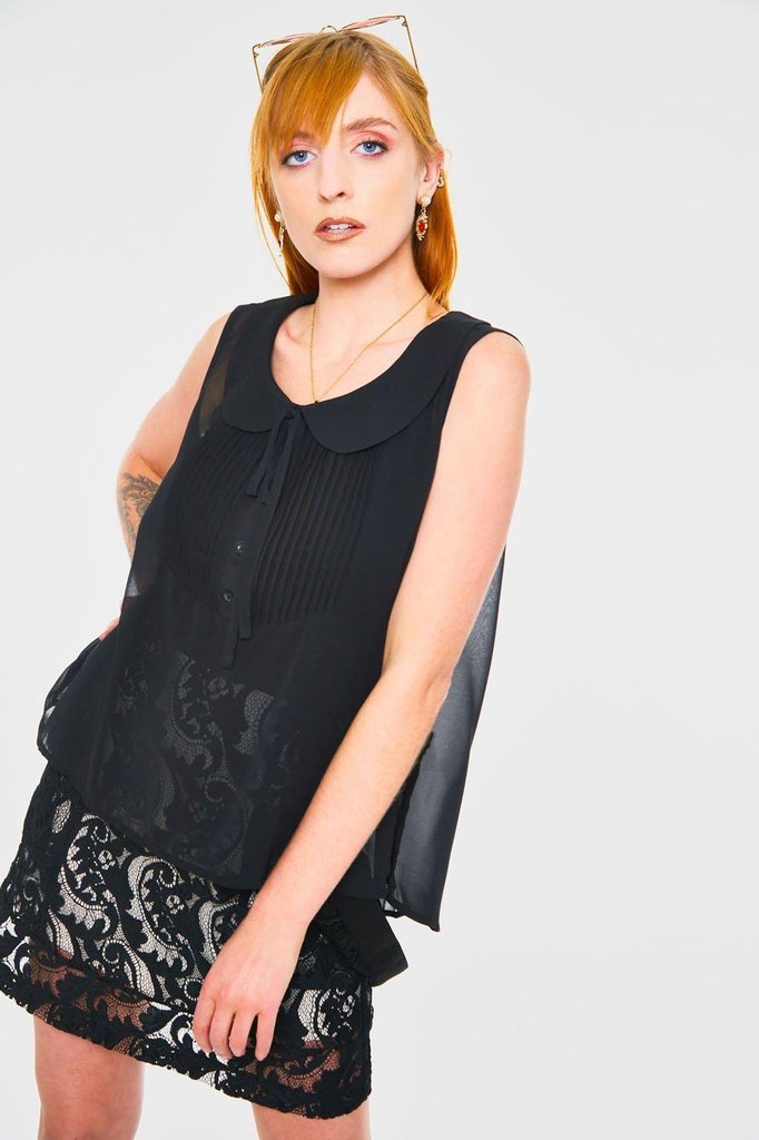 Dark Chiffon Top-Jawbreaker-Dark Fashion Clothing