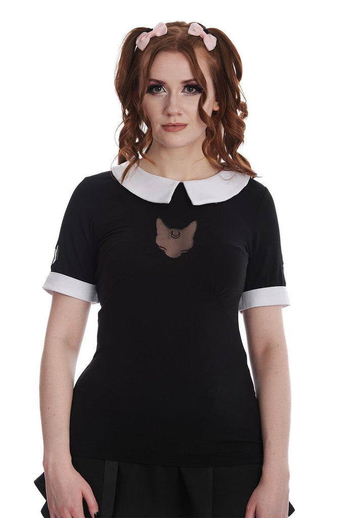 Darkness Cat Top-Banned-Dark Fashion Clothing