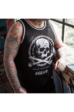 Death From Below Mesh Tank-Toxico-Dark Fashion Clothing