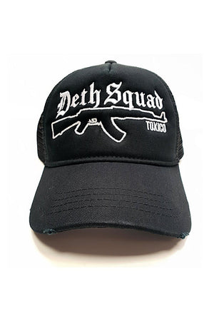 Deth Squad AK Distress Trucker Hat - Unisex-Toxico-Dark Fashion Clothing