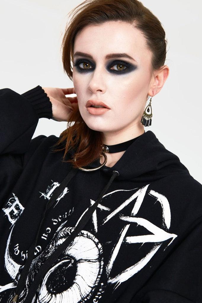 Devil Tarot Oversized Hoodie-Jawbreaker-Dark Fashion Clothing