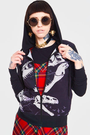 Dino Bones Hoodie-Jawbreaker-Dark Fashion Clothing