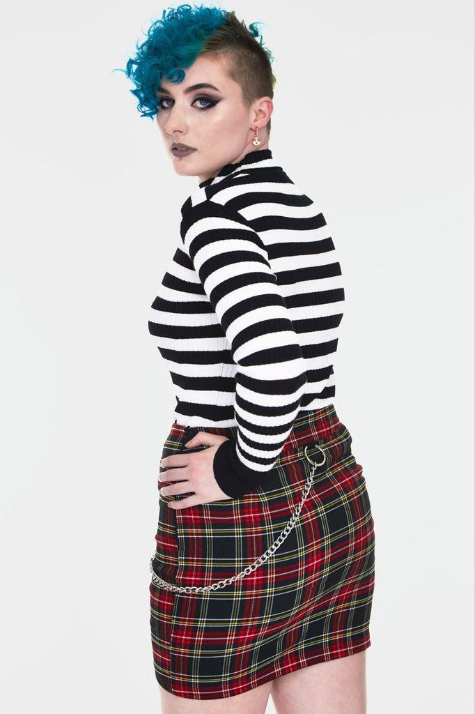 Disgraced Tartan Tube Skirt-Jawbreaker-Dark Fashion Clothing