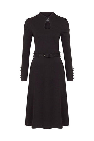 Dita 50s Flared Dress With Cut-Out-Voodoo Vixen-Dark Fashion Clothing