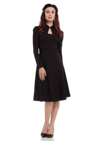 Dita 50s Flared Dress With Cut-Out-Voodoo Vixen-Dark Fashion Clothing