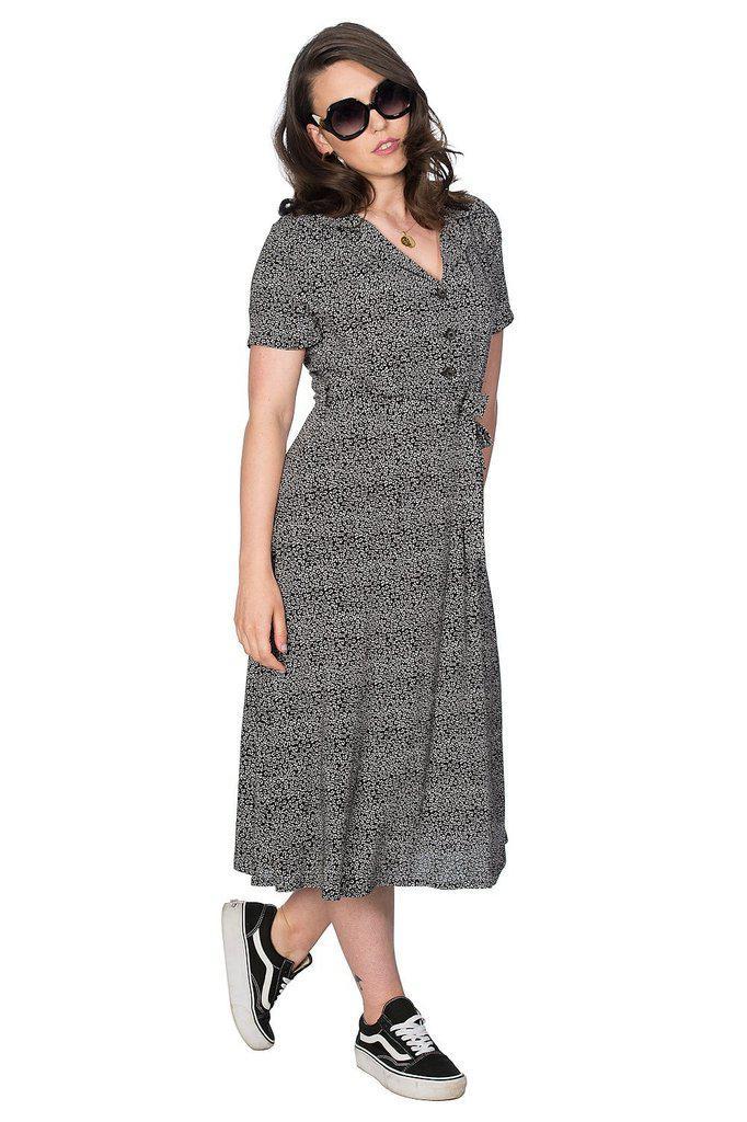 Ditzy Floral Dress-Banned-Dark Fashion Clothing