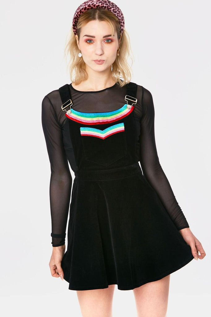 Double Rainbow Overall Dress-Jawbreaker-Dark Fashion Clothing