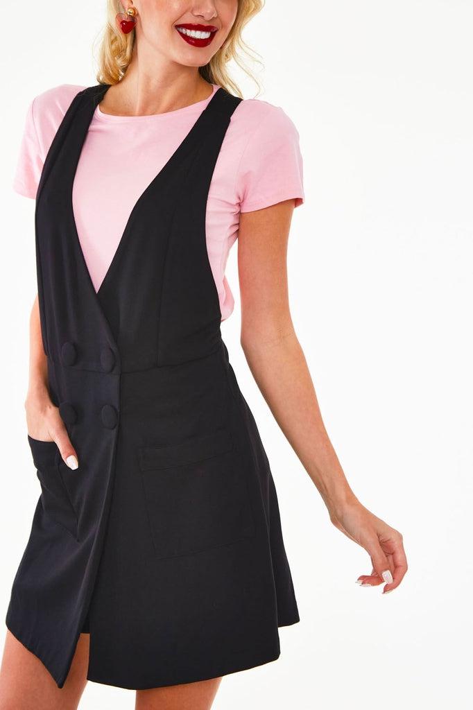 Double-breasted Shorts With Blazer Front-Voodoo Vixen-Dark Fashion Clothing