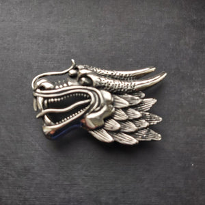 Dragon Belt Buckle - Steel - 0027-Badboy-Dark Fashion Clothing