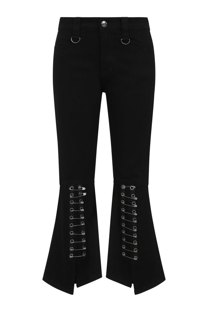 Drusilla Flare Trousers-Banned-Dark Fashion Clothing
