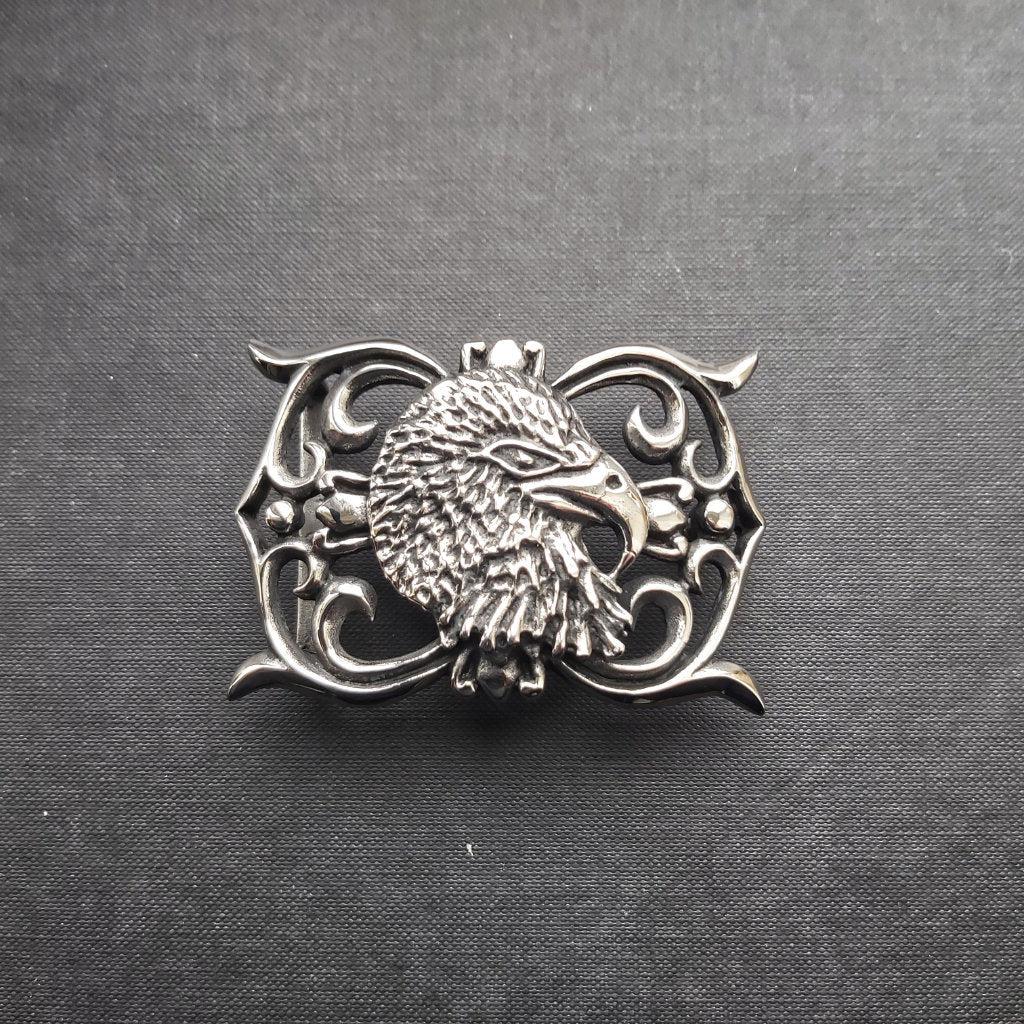 Eagle Goth Belt Buckle - Steel - 0032-Badboy-Dark Fashion Clothing