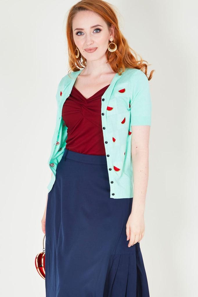 Elaina Watermelon Cardigan-Voodoo Vixen-Dark Fashion Clothing