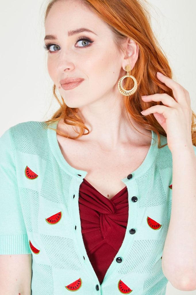 Elaina Watermelon Cardigan-Voodoo Vixen-Dark Fashion Clothing