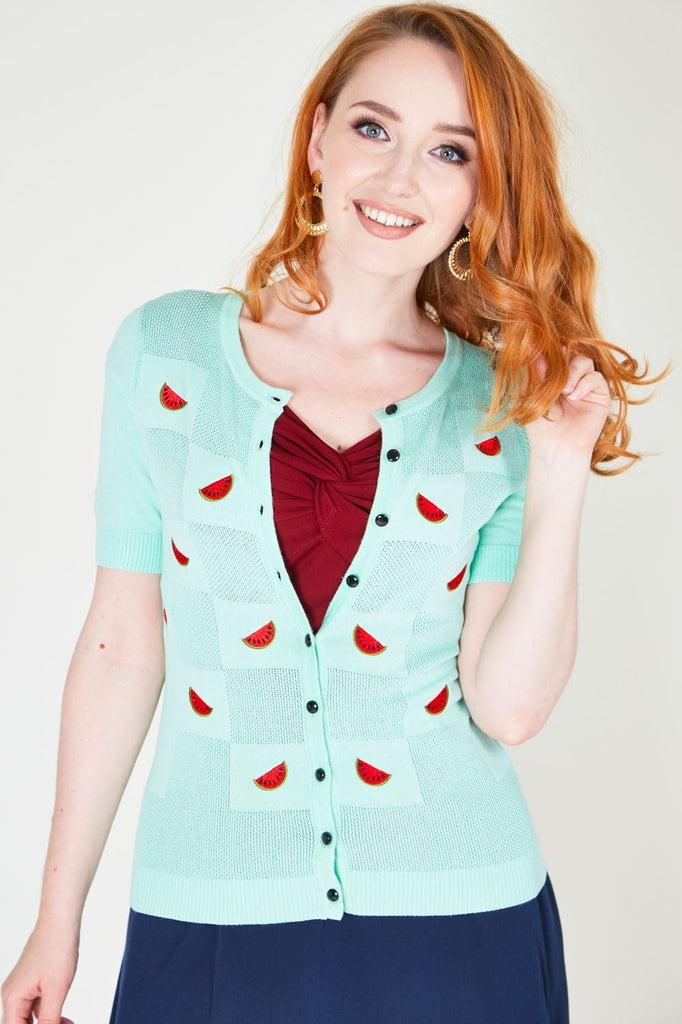 Elaina Watermelon Cardigan-Voodoo Vixen-Dark Fashion Clothing