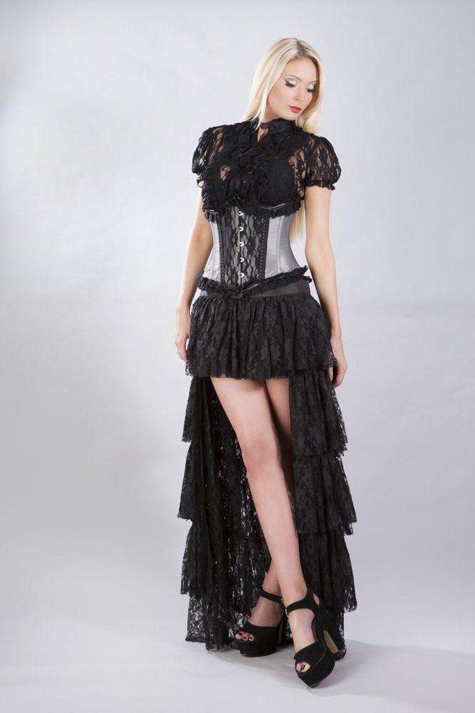 Elizium Steel Boned Underbust Corset In Taffeta-Burleska-Dark Fashion Clothing