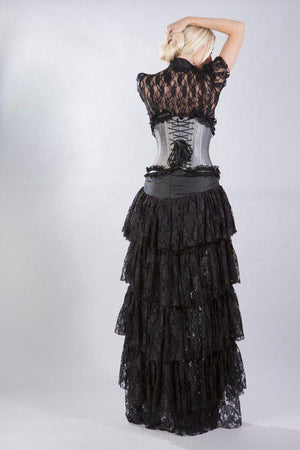 Elizium Steel Boned Underbust Corset In Taffeta-Burleska-Dark Fashion Clothing