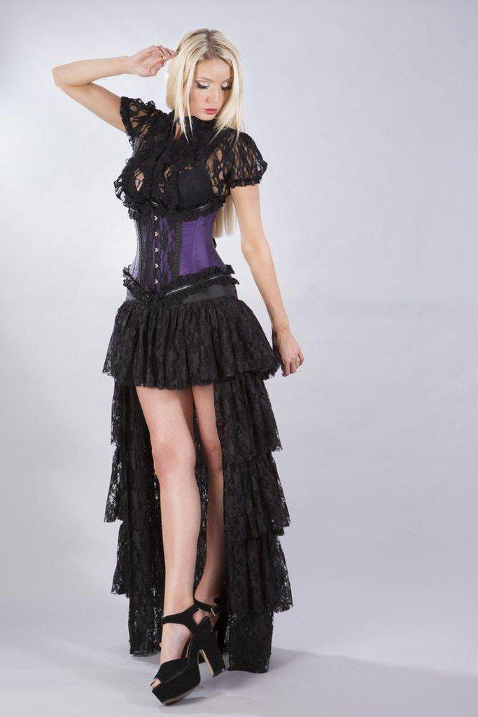 Elizium Steel Boned Underbust Corset In Taffeta-Burleska-Dark Fashion Clothing