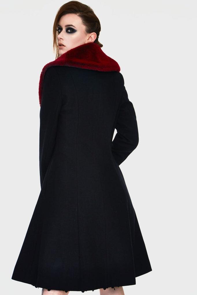 Enchantress Coat with Red Faux Fur-Jawbreaker-Dark Fashion Clothing