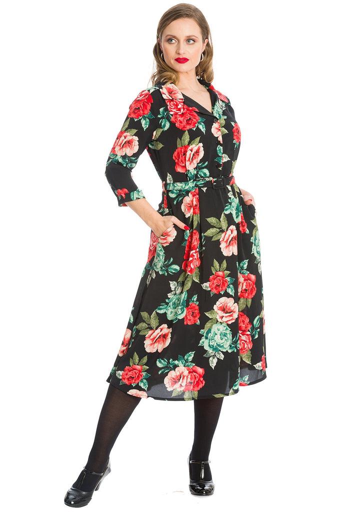 Evening Rose Dress-Banned-Dark Fashion Clothing