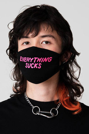 Everything Sucks Face Mask - Unisex-Long Clothing-Dark Fashion Clothing
