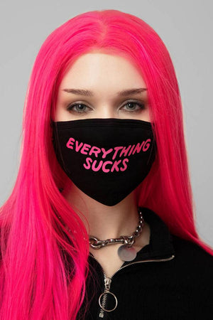 Everything Sucks Face Mask - Unisex-Long Clothing-Dark Fashion Clothing