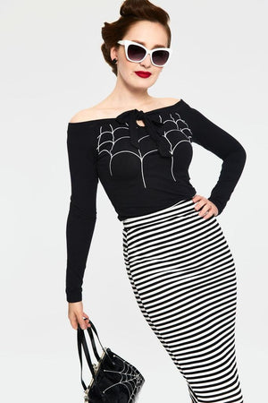 Faith Striped Striped Tube Skirt-Voodoo Vixen-Dark Fashion Clothing