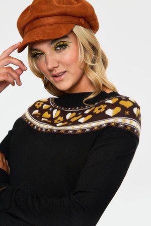 Farrow Heart And Flower Graphic Sweater-Voodoo Vixen-Dark Fashion Clothing
