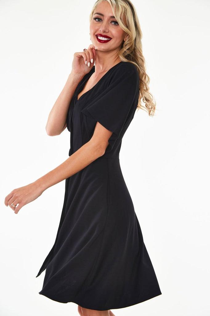 Felicity Fuller Sleeve Flare Dress-Voodoo Vixen-Dark Fashion Clothing