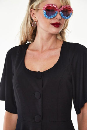 Felicity Fuller Sleeve Flare Dress-Voodoo Vixen-Dark Fashion Clothing